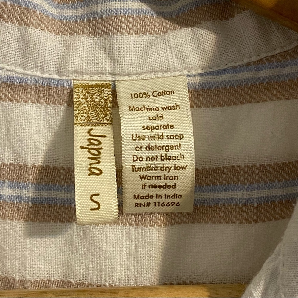 Japana Cotton Button Down Striped Dress - Picture 6 of 8